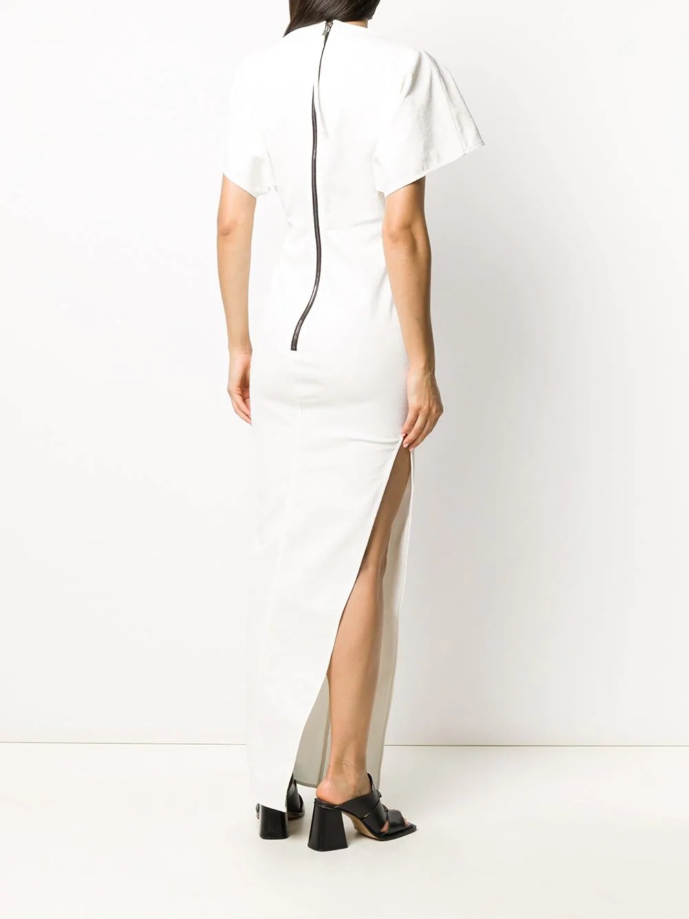 short sleeve side slit dress - 4