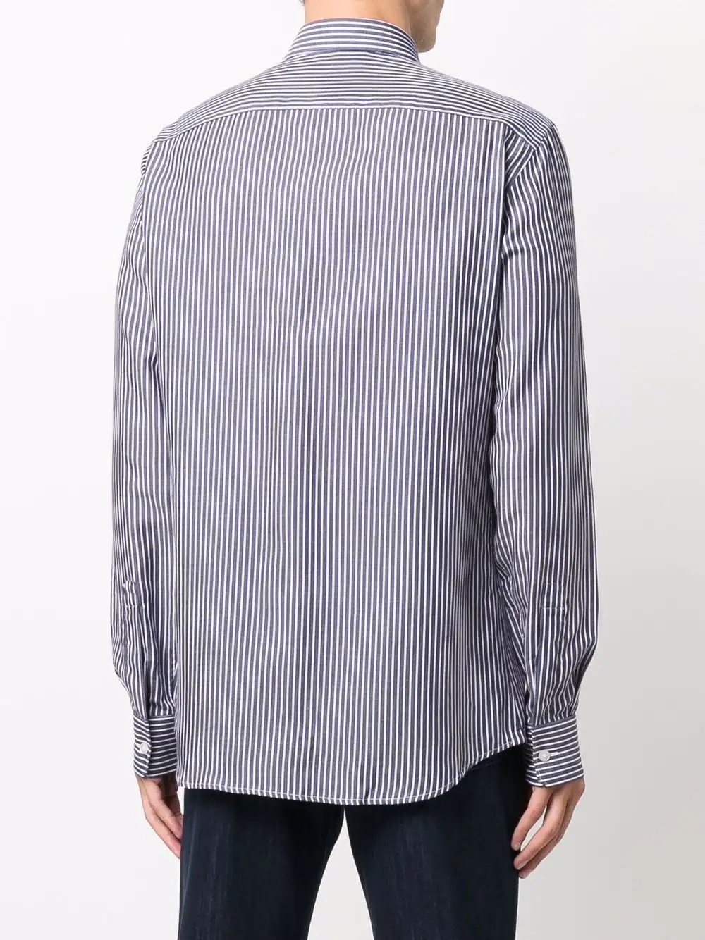 stripe-print button-up shirt - 4