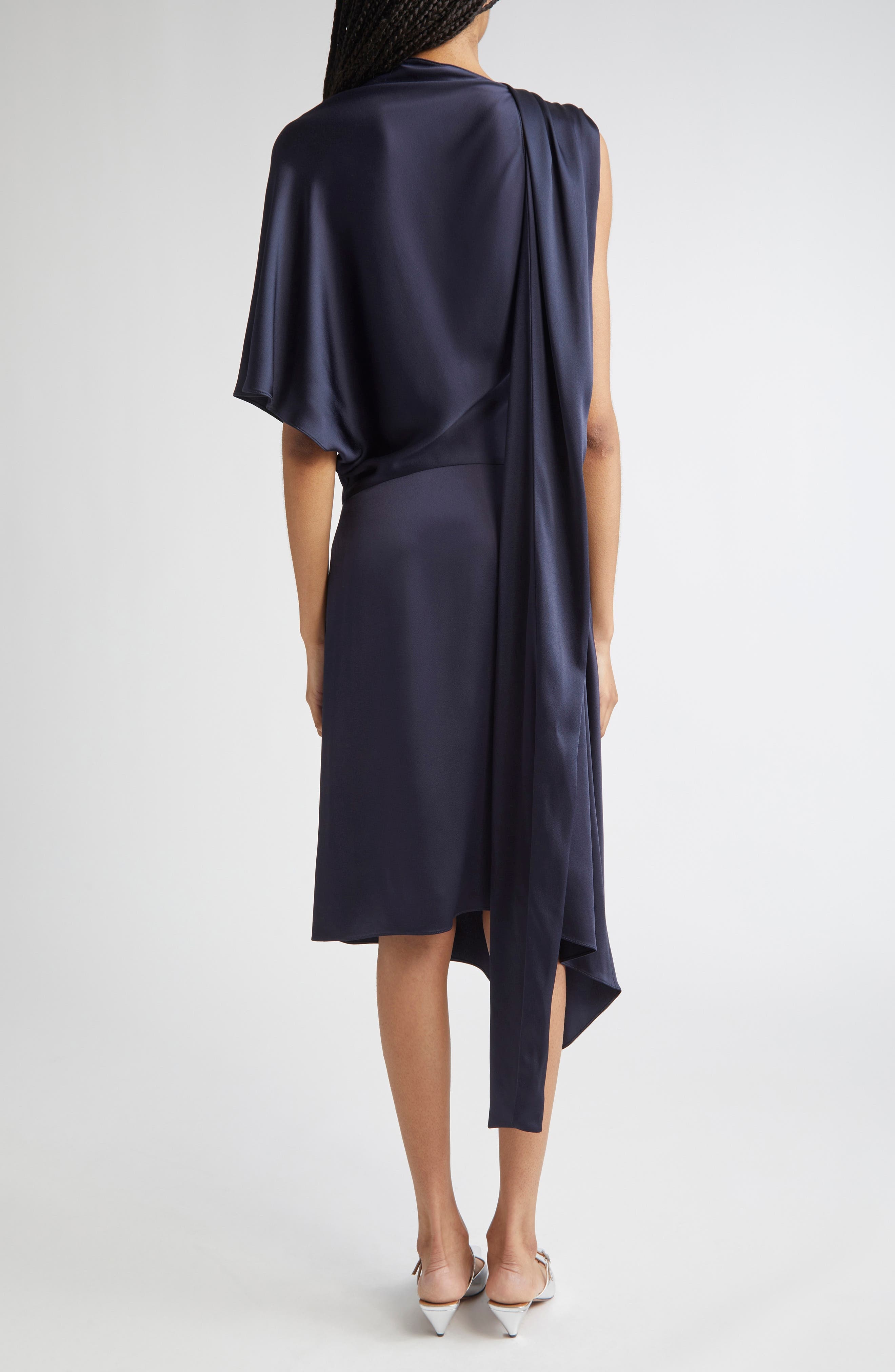 Stella McCartney Asymmetric Satin Midi Dress in 4101 - 2
