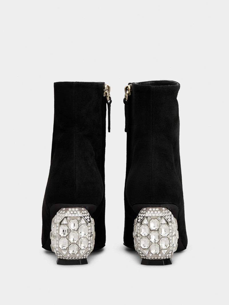 Roger Vivier Jewel Heel Ankle Boots in Suede outlook
