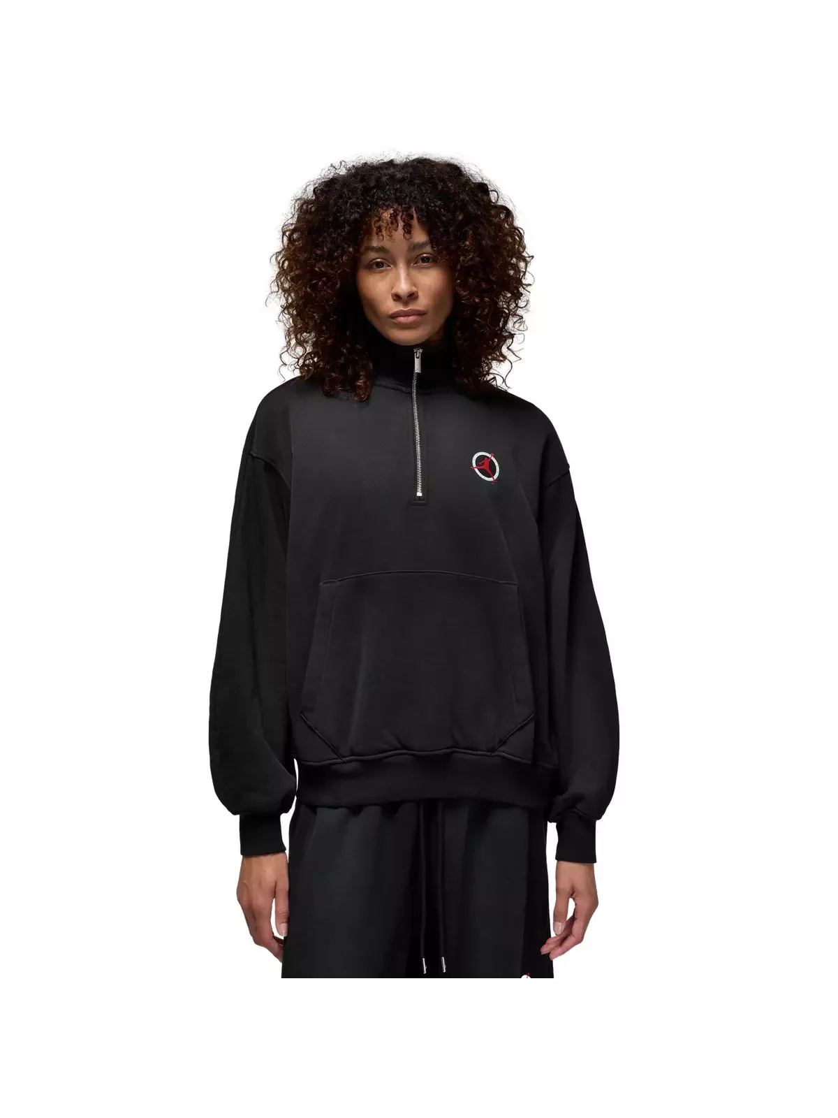 Jordan Women's Flight Club Fleece Quarter-Zip Pullover -Black - 1
