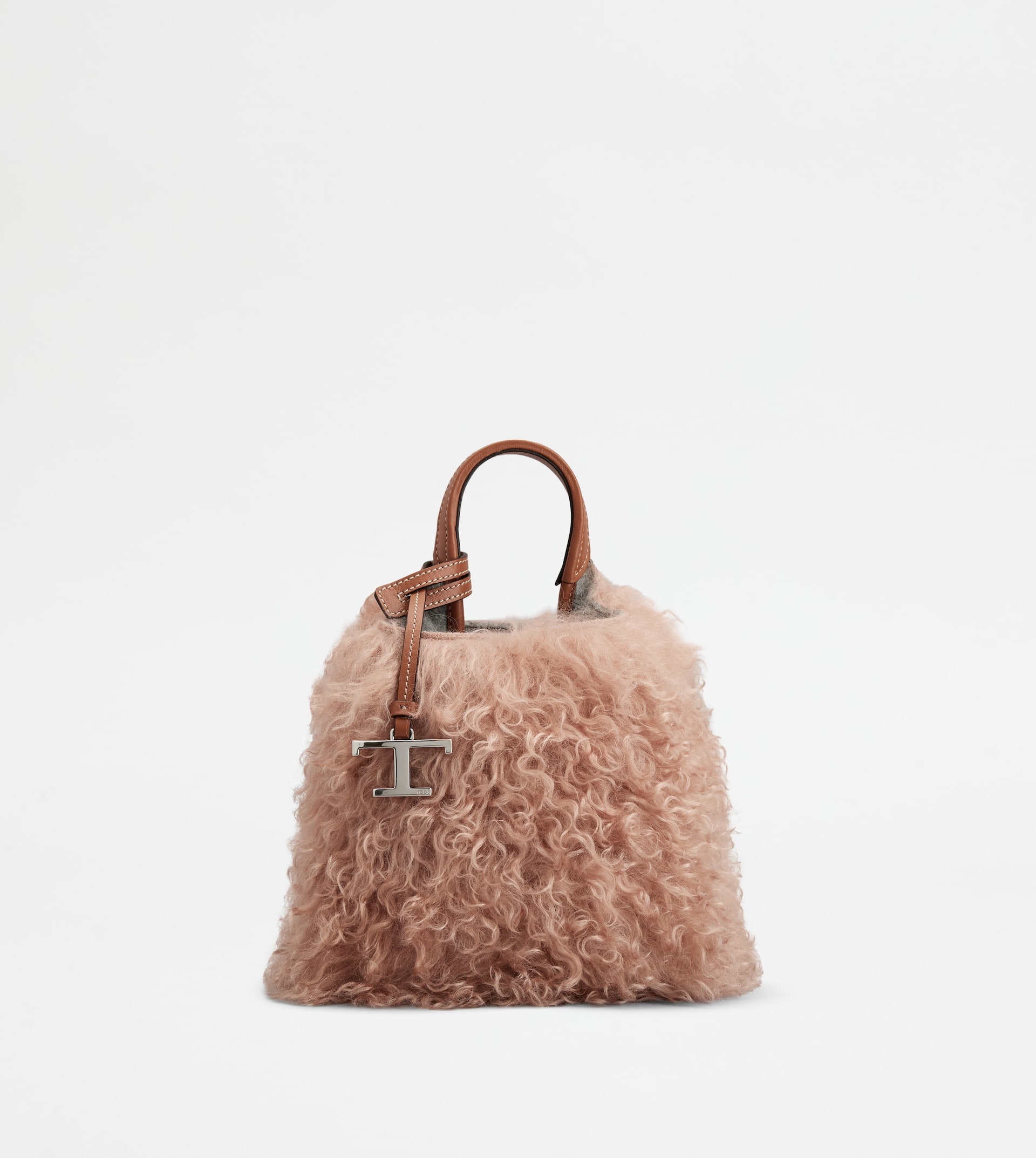 TOD'S MICRO BAG IN MOHAIR AND LEATHER MICRO - PINK - 1