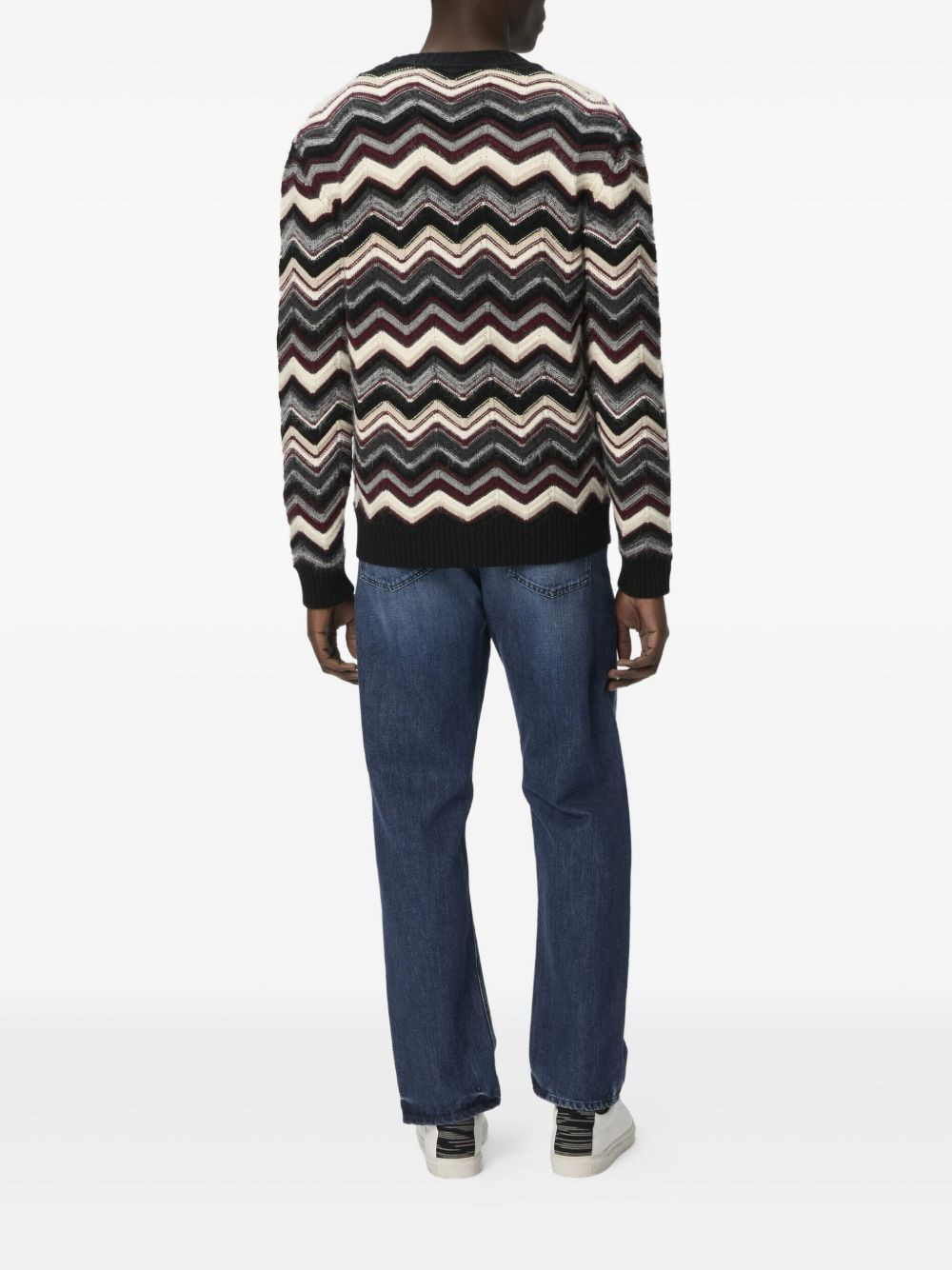 chevron-pattern pocket cardigan - 3