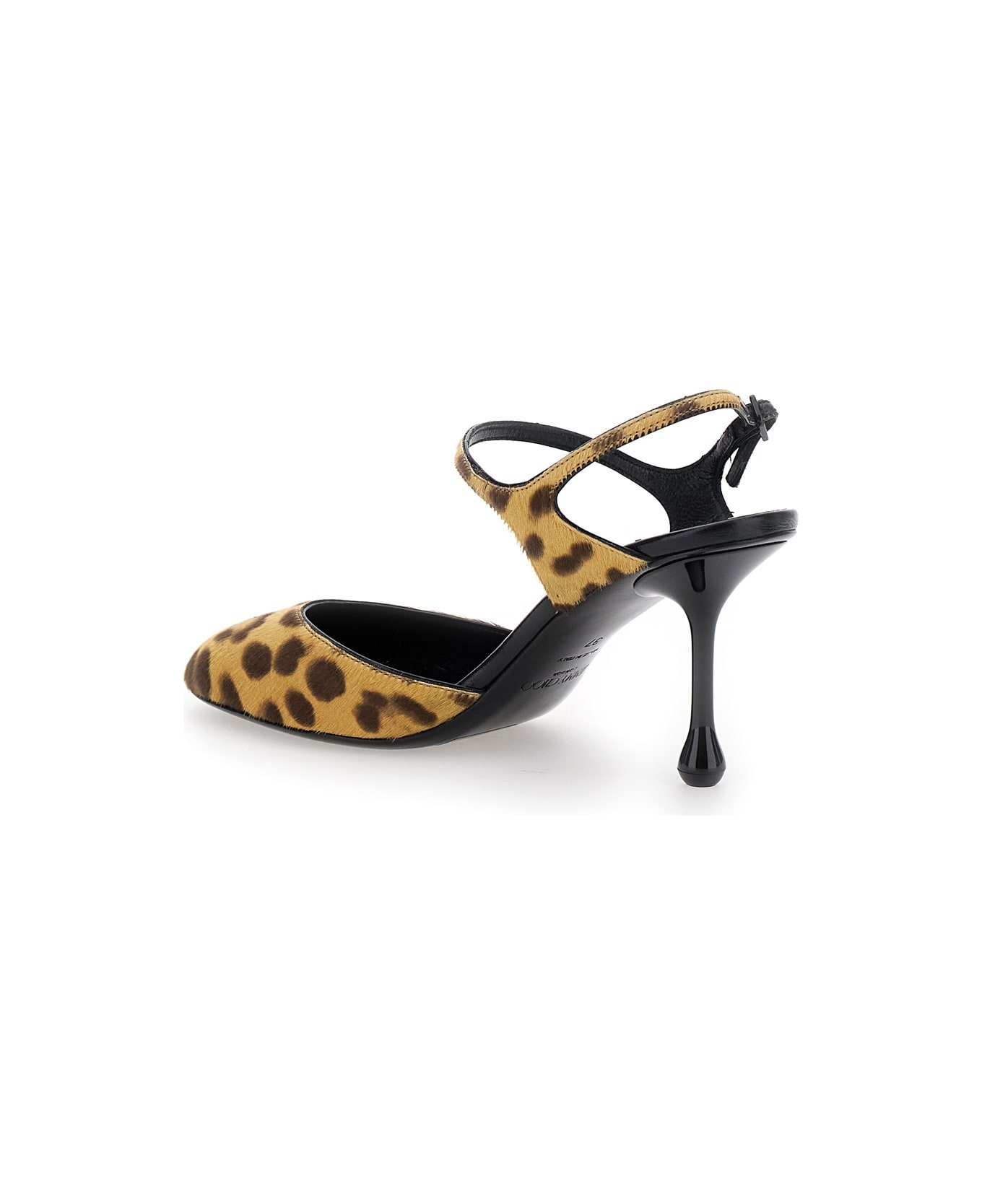 'pixie' Brown Pumps With High Sculpted Heel And All-over Leopard Print In Tech Fabric Woman - 3