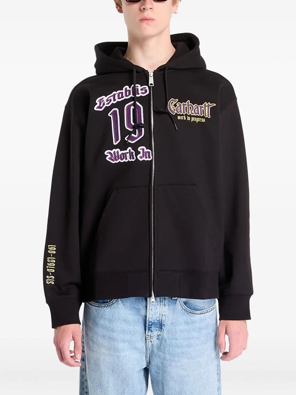 logo-print hoodie - 1
