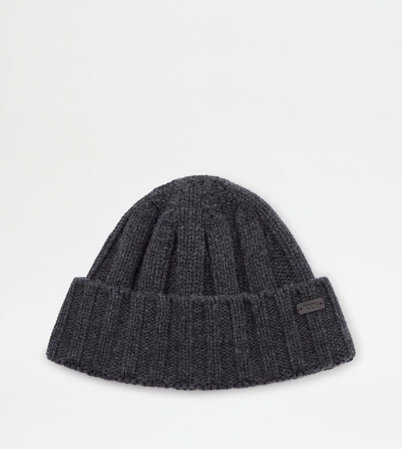 CASHMERE BLED BEANIE - GREY 1