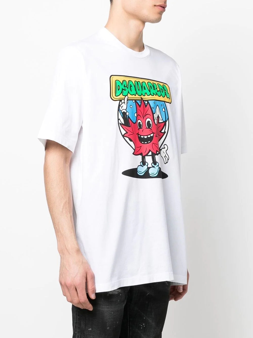 cartoon-print T-shirt - 3