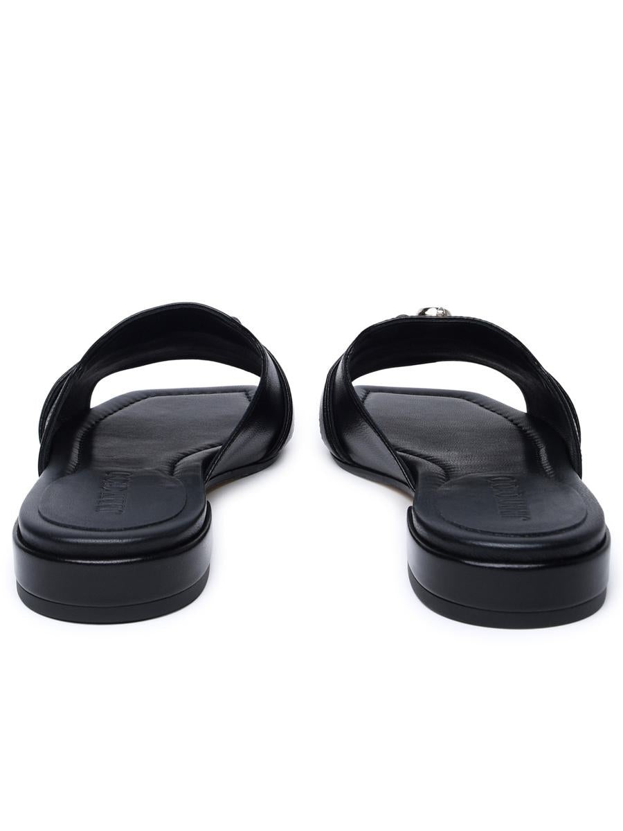 JIMMY CHOO BLACK LEATHER SLIPPERS - 4