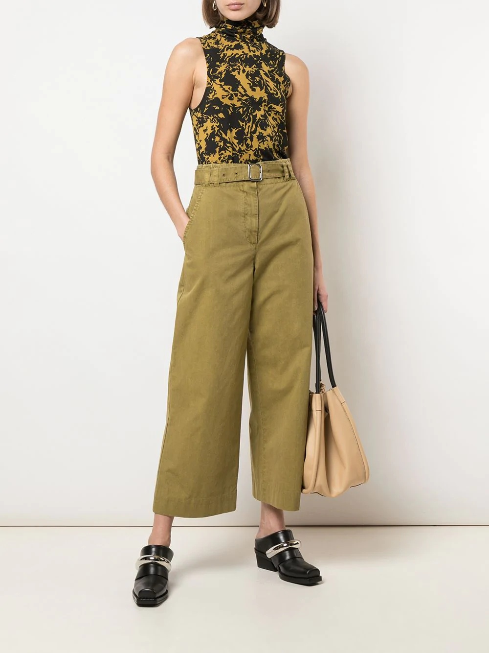 belted cropped trousers - 2