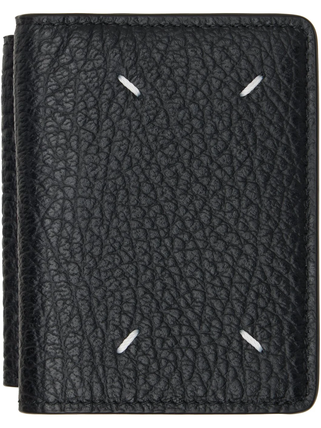 Black Four Stitches Pocket Wallet - 1