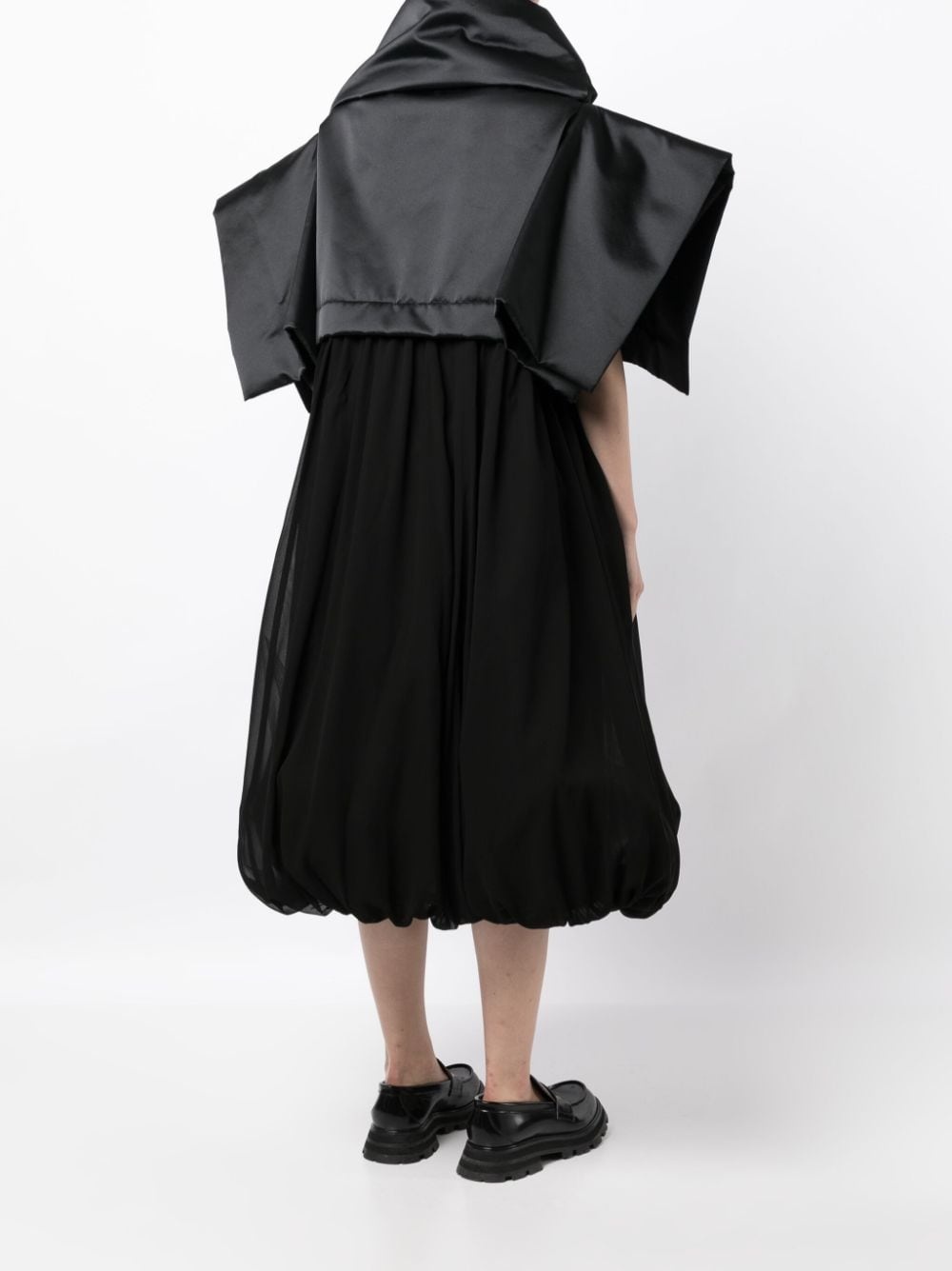 wide-sleeves puffball midi dress - 4