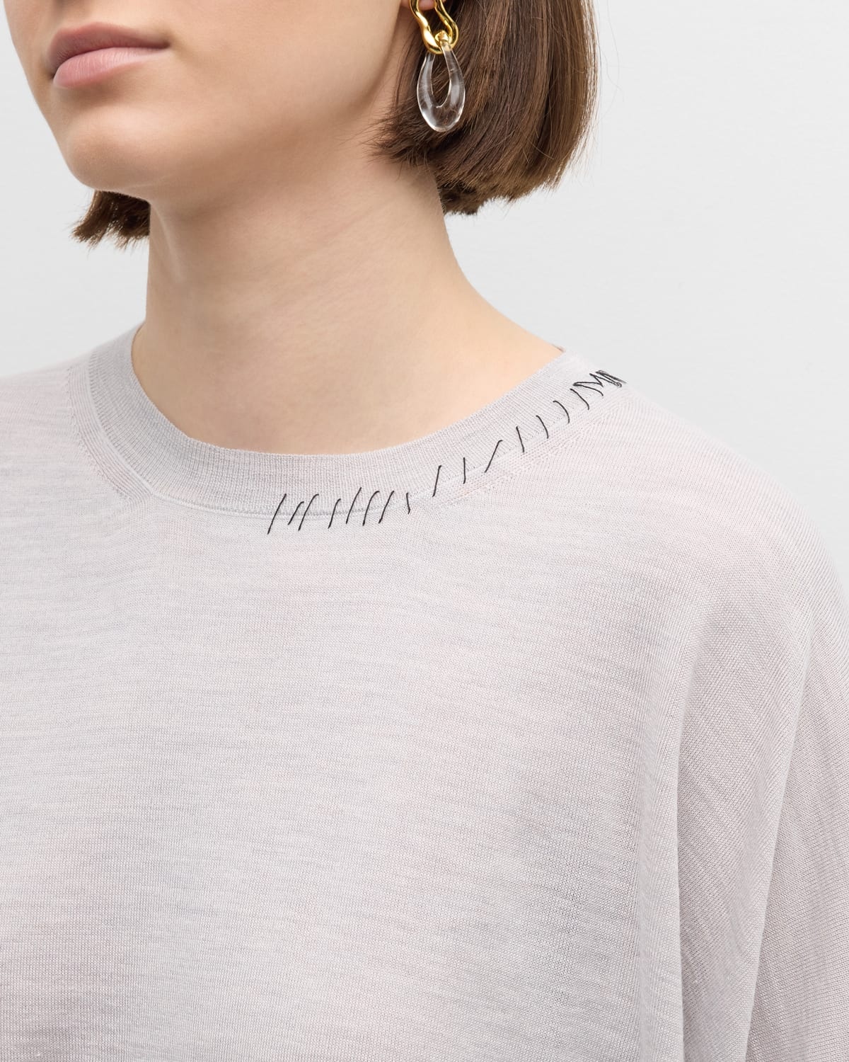 Roundneck Sweater with Seam Details - 5