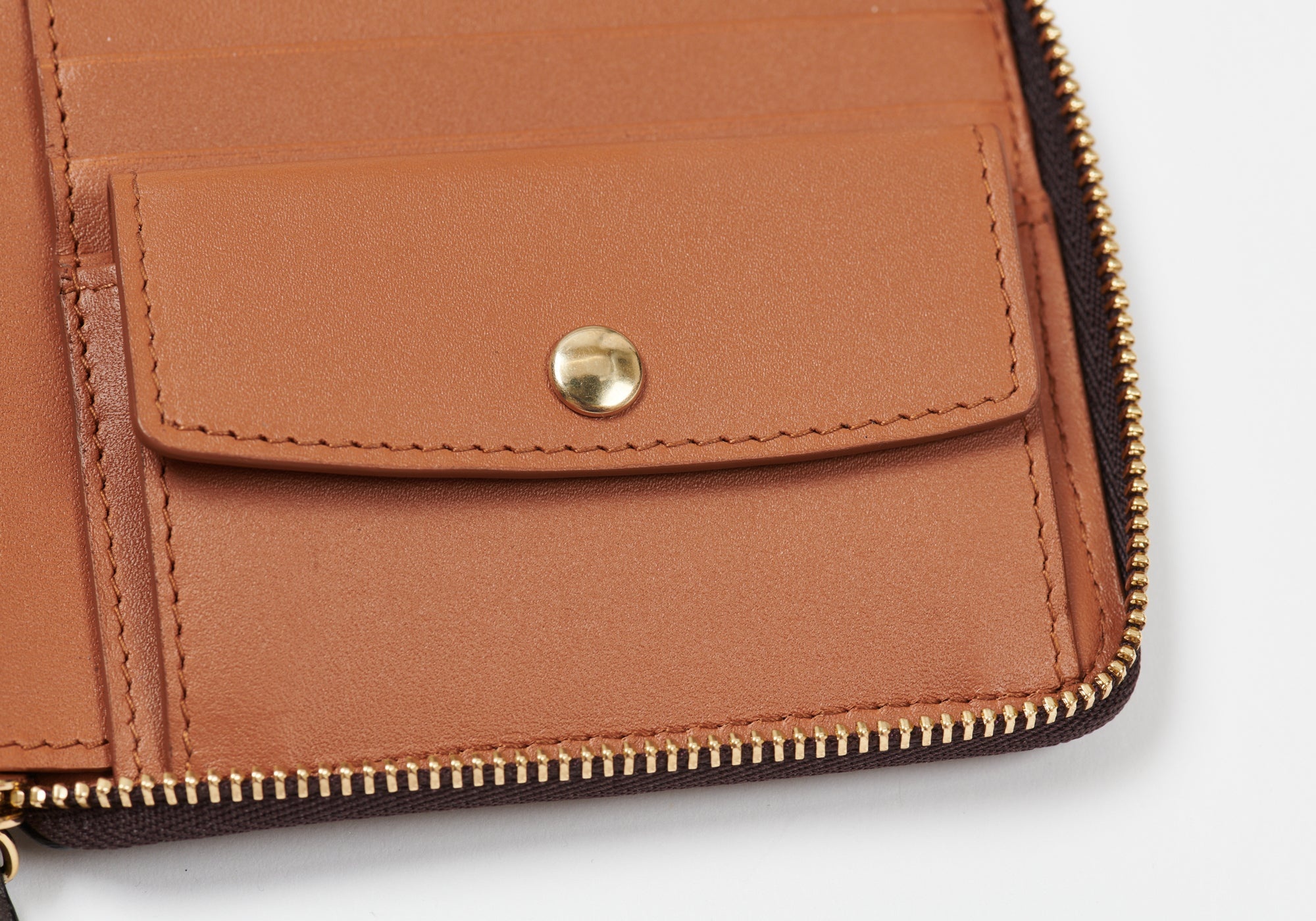 PAL-M-GRAM LEATHER ZIP WALLET BROWN - 5