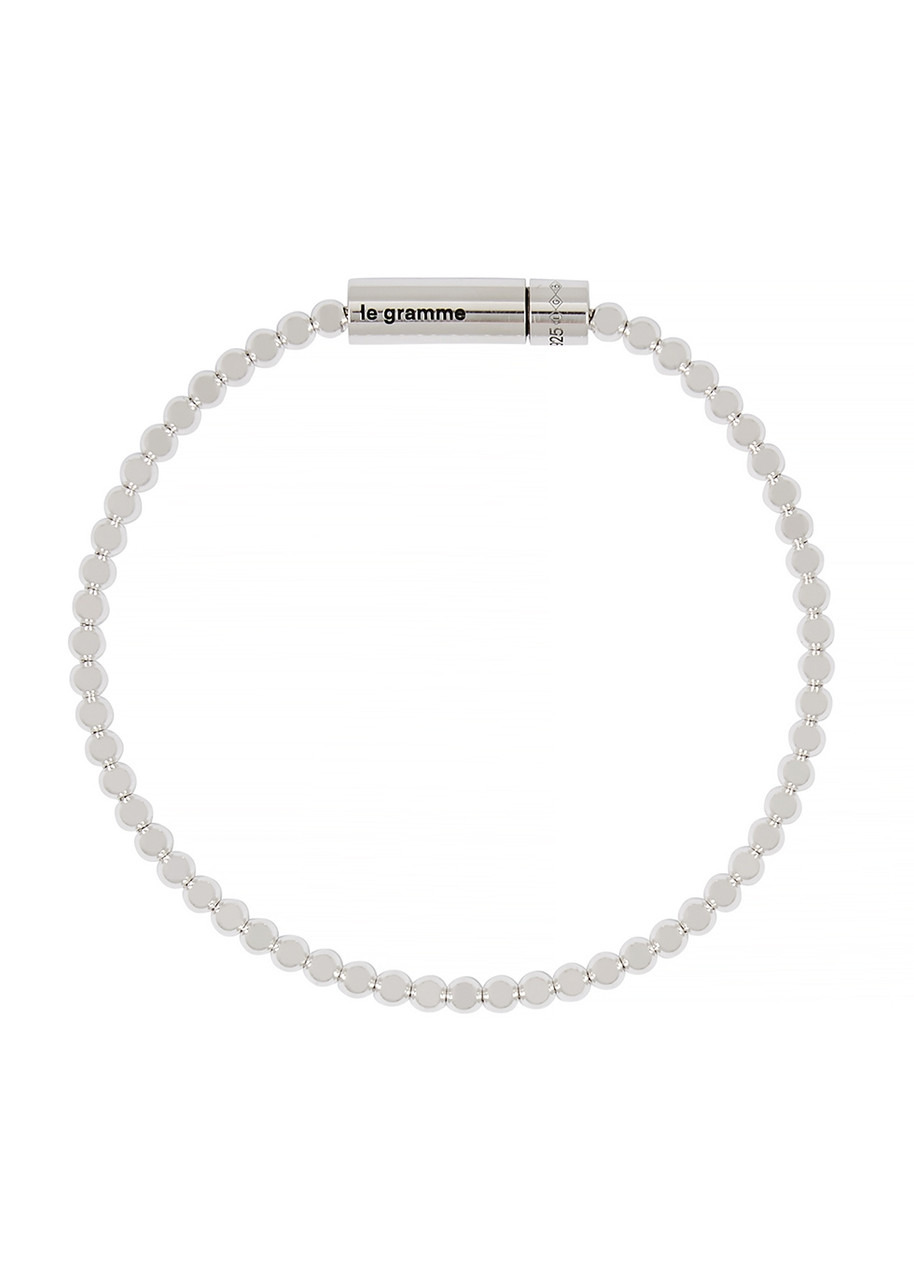11g polished sterling silver beads bracelet - 1