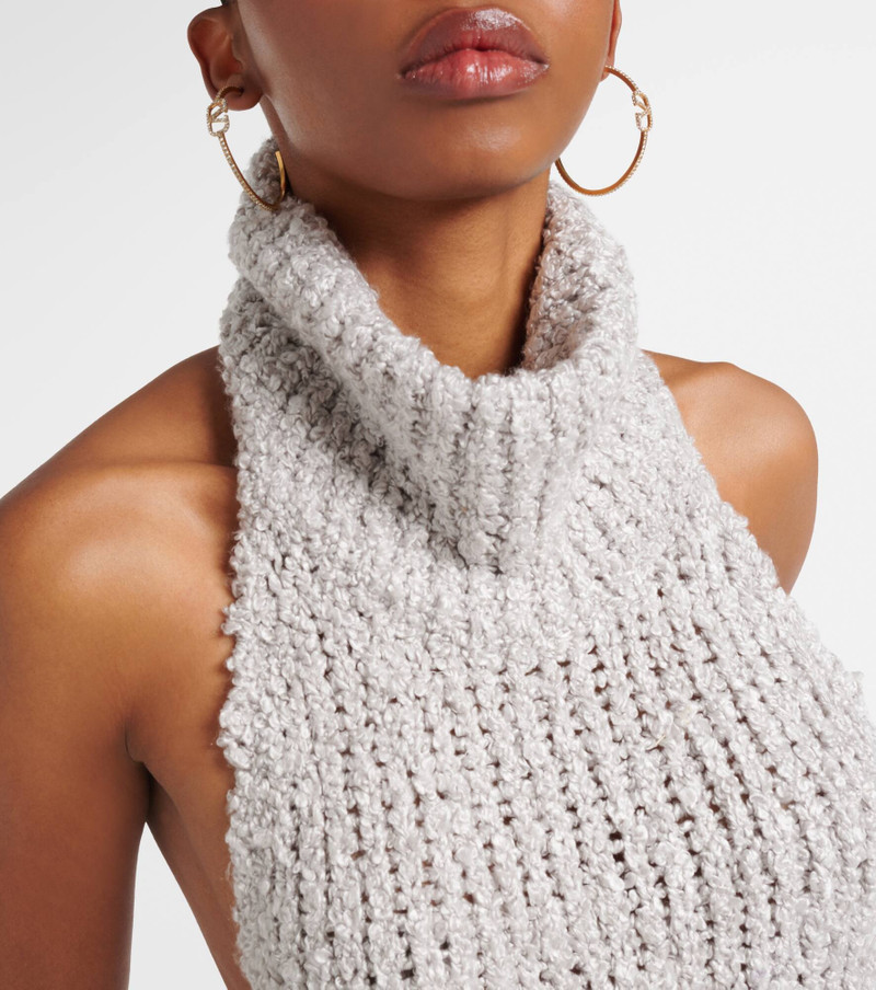 Turtleneck silk bouclé maxi dress 4