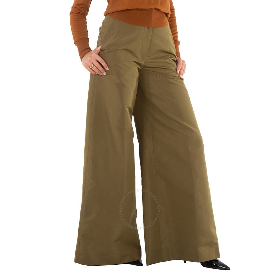 Stella Mccartney Ladies Khaki High Waist Palazzo Pants - 4