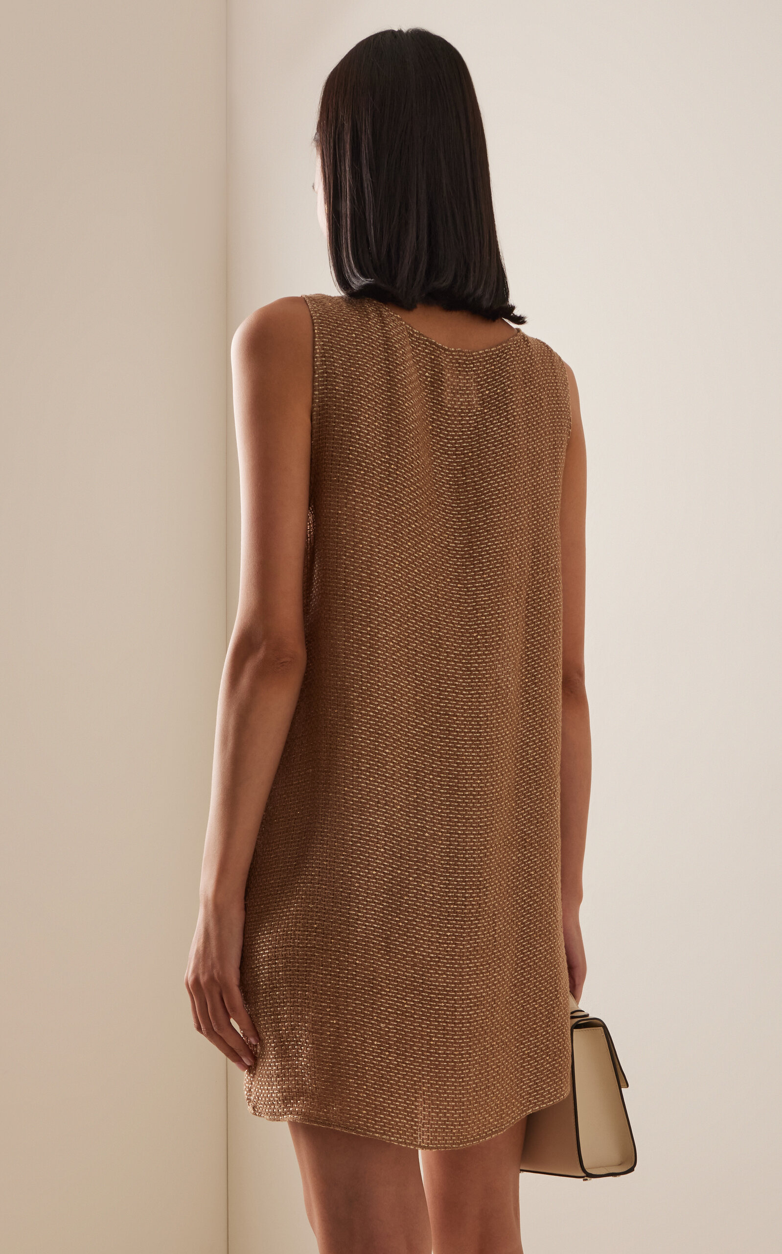 Stella Knit Linen-Blend Mini Dress brown - 4