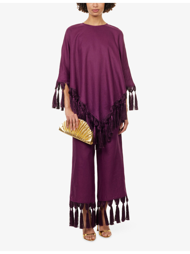 Taller Marmo Marlino Fringed Linen Trousers outlook
