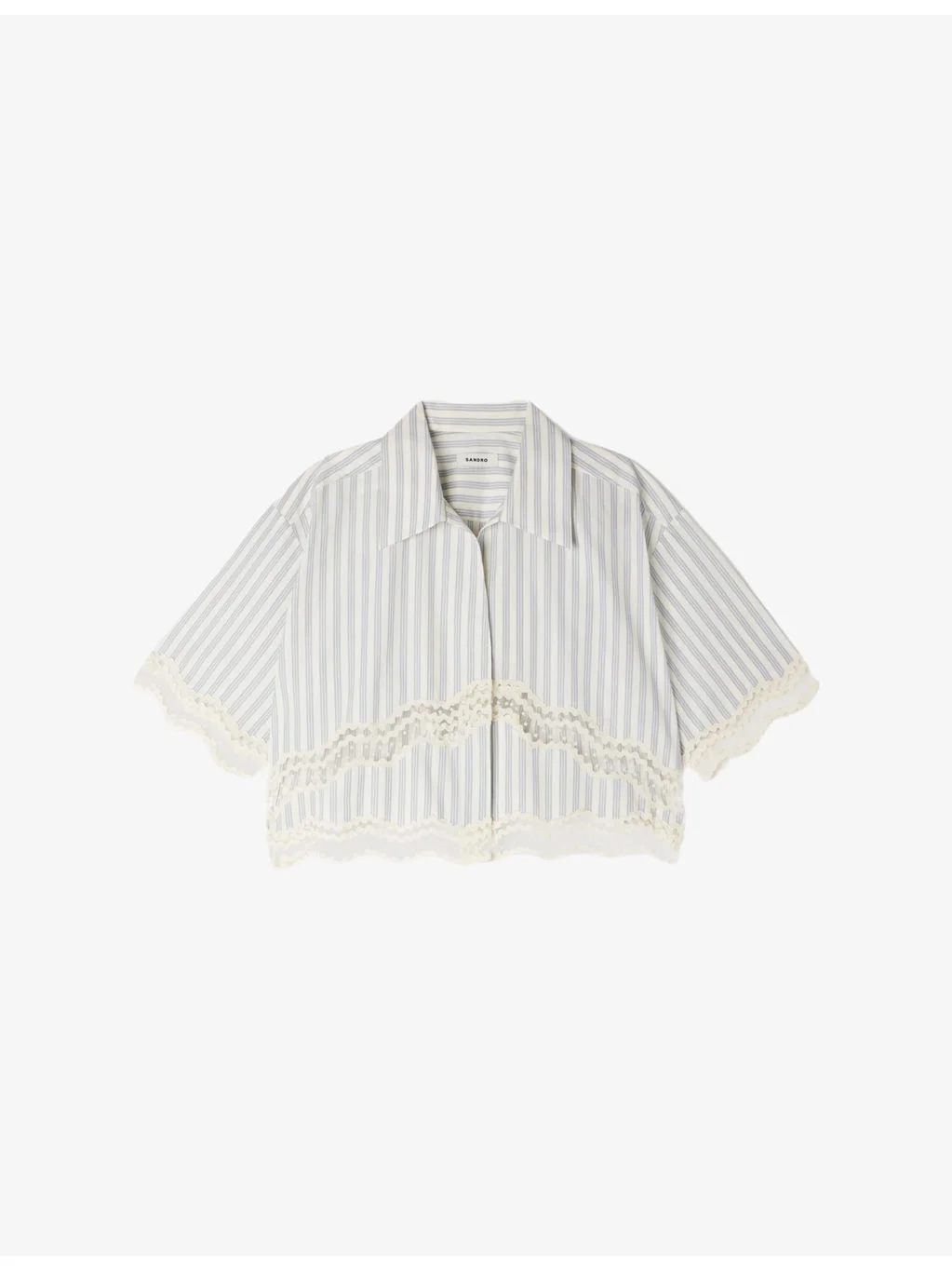 Striped Cropped Cotton Shirt - 1