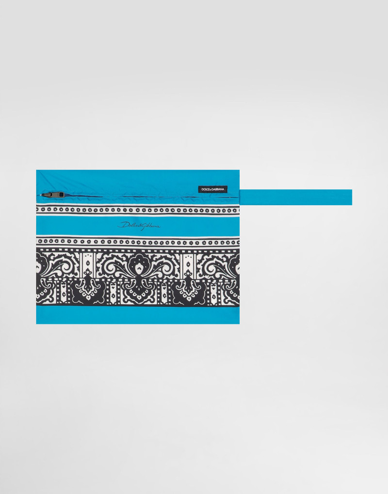 Mid-length swim trunks with bandanna print 3