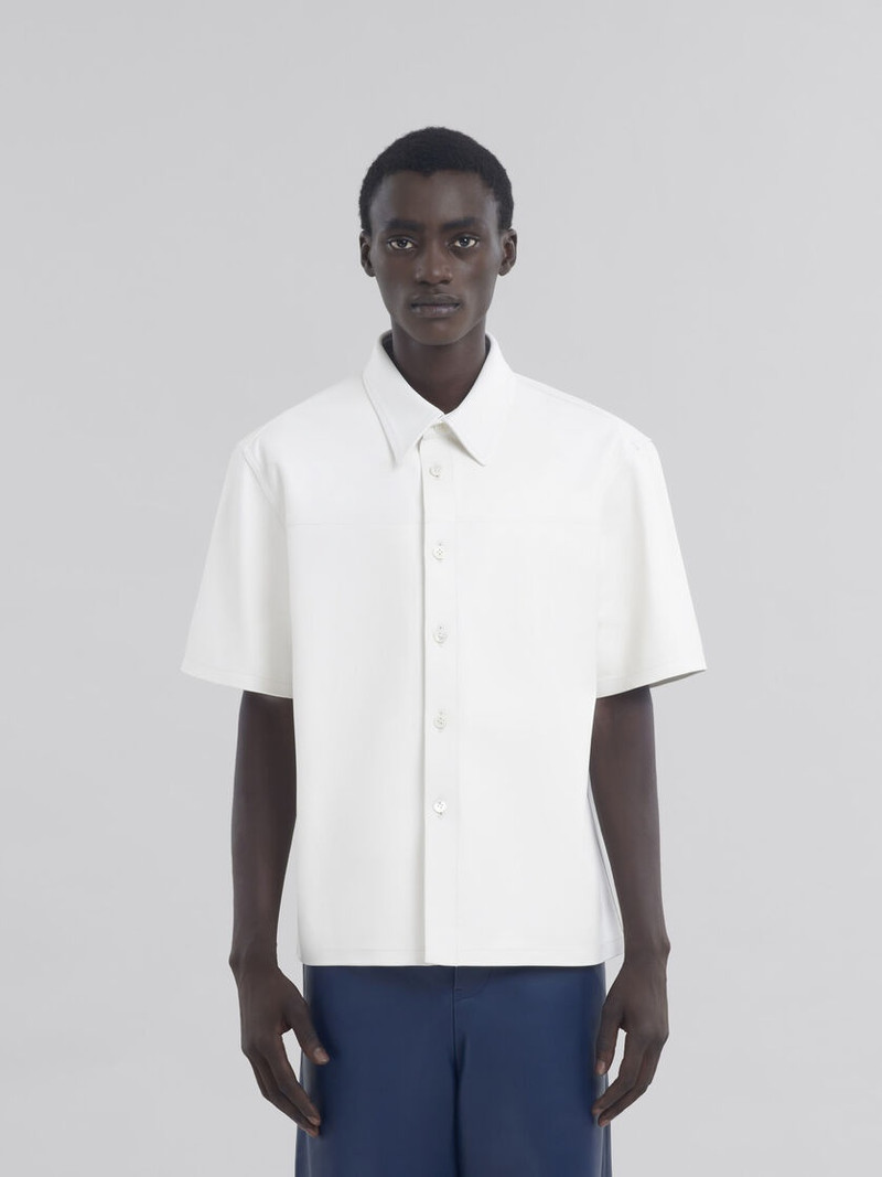 Marni SHORT SLEEVED SHIRT IN WHITE NAPPA outlook