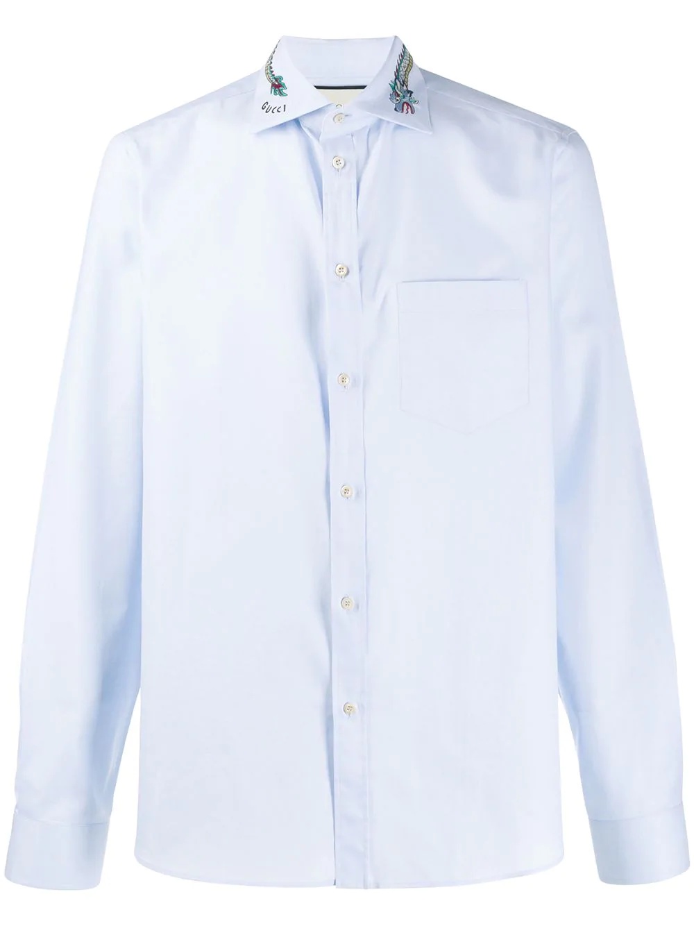 Duke dragon embroidered collar shirt - 1