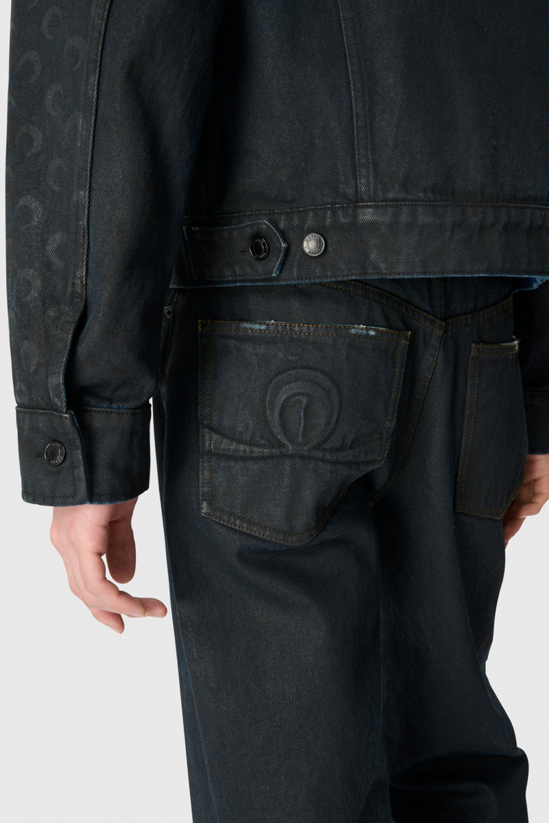 MOON WAXED DENIM STRAIGHT JEANS 4