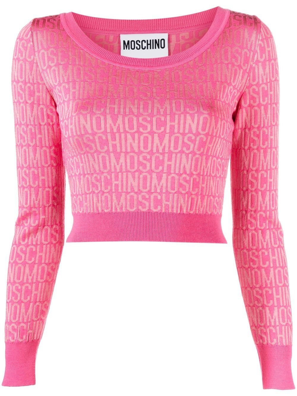 monogram-print cropped jumper - 1