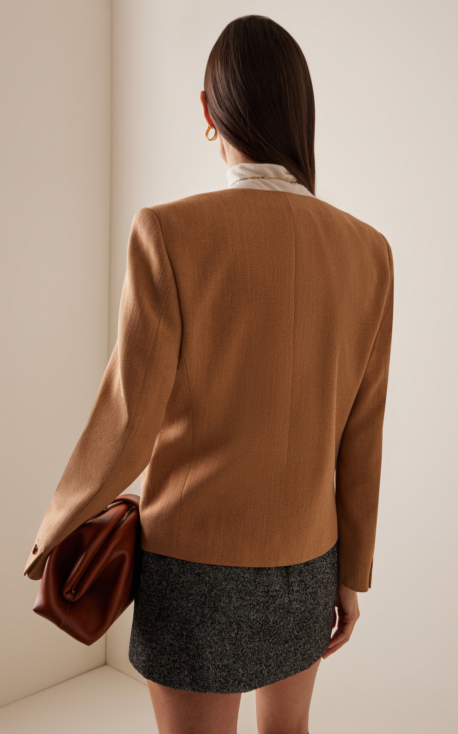 Khayam Lovat Silk-Blend Blazer brown - 4