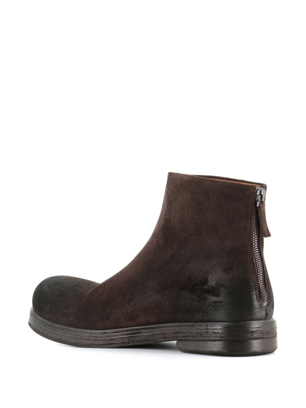 round-toe leather boots - 3