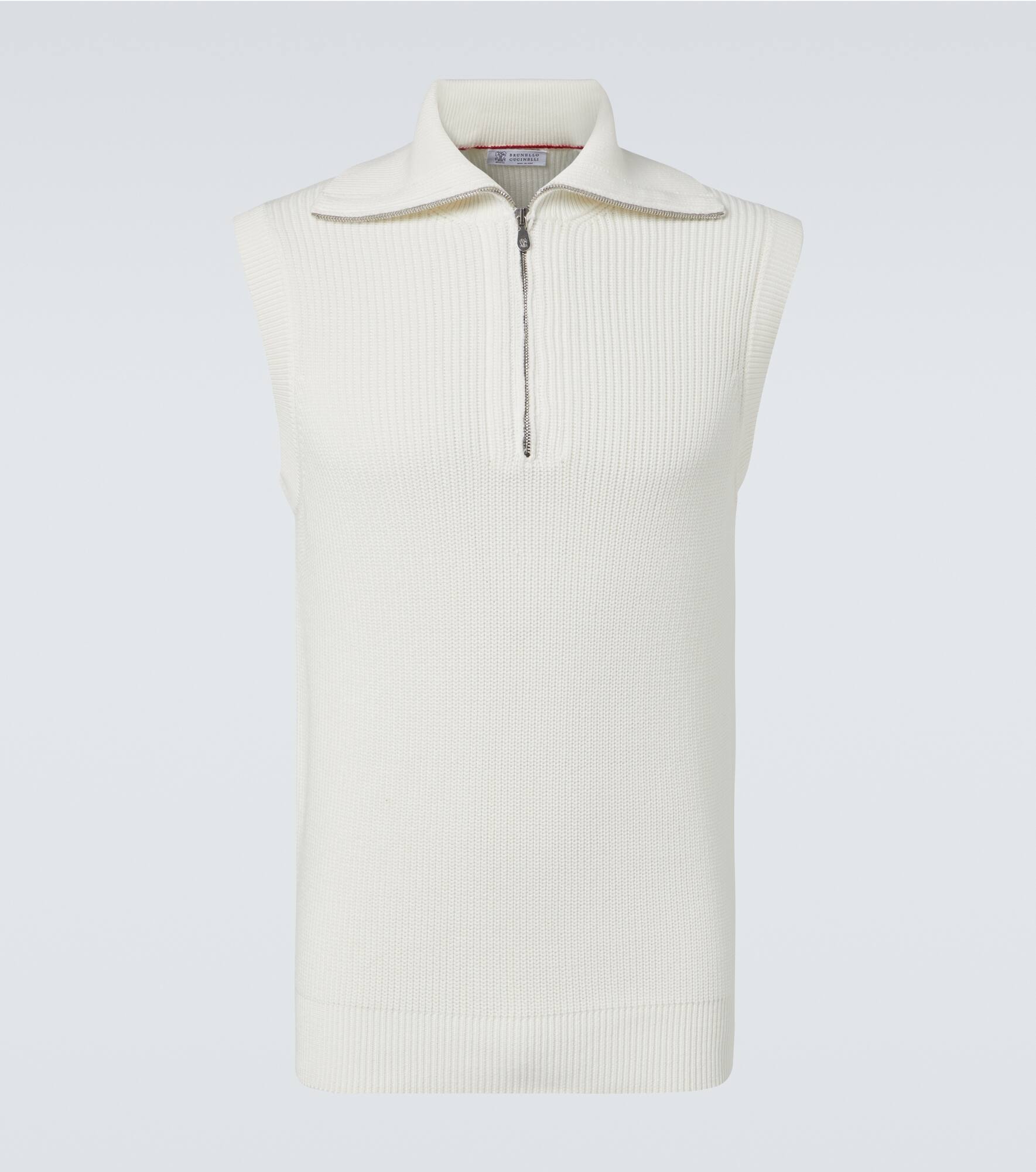 Half-zip cotton vest - 1