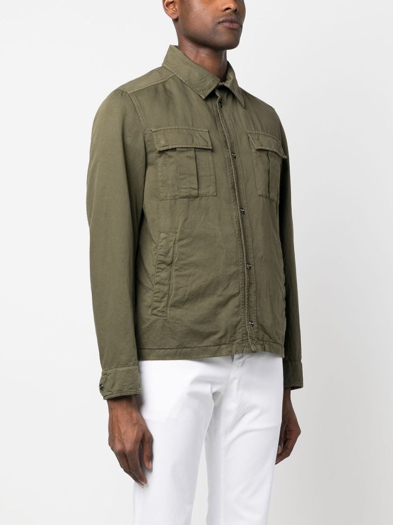 cotton-blend button-up shirt - 3