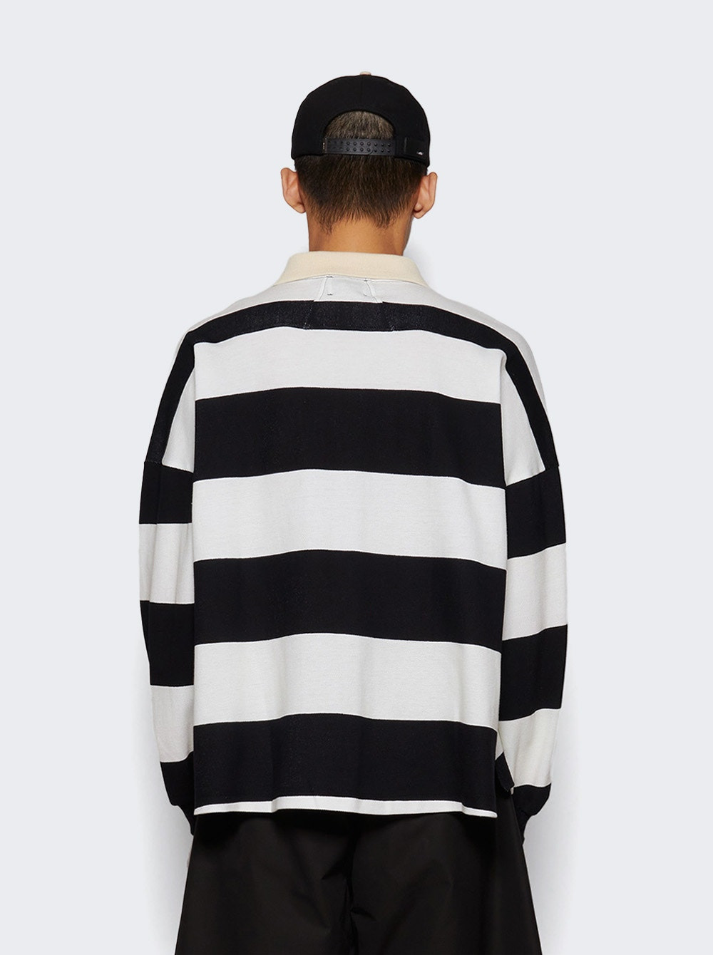 Striped Pique Polo Shirt White And Blue - 4