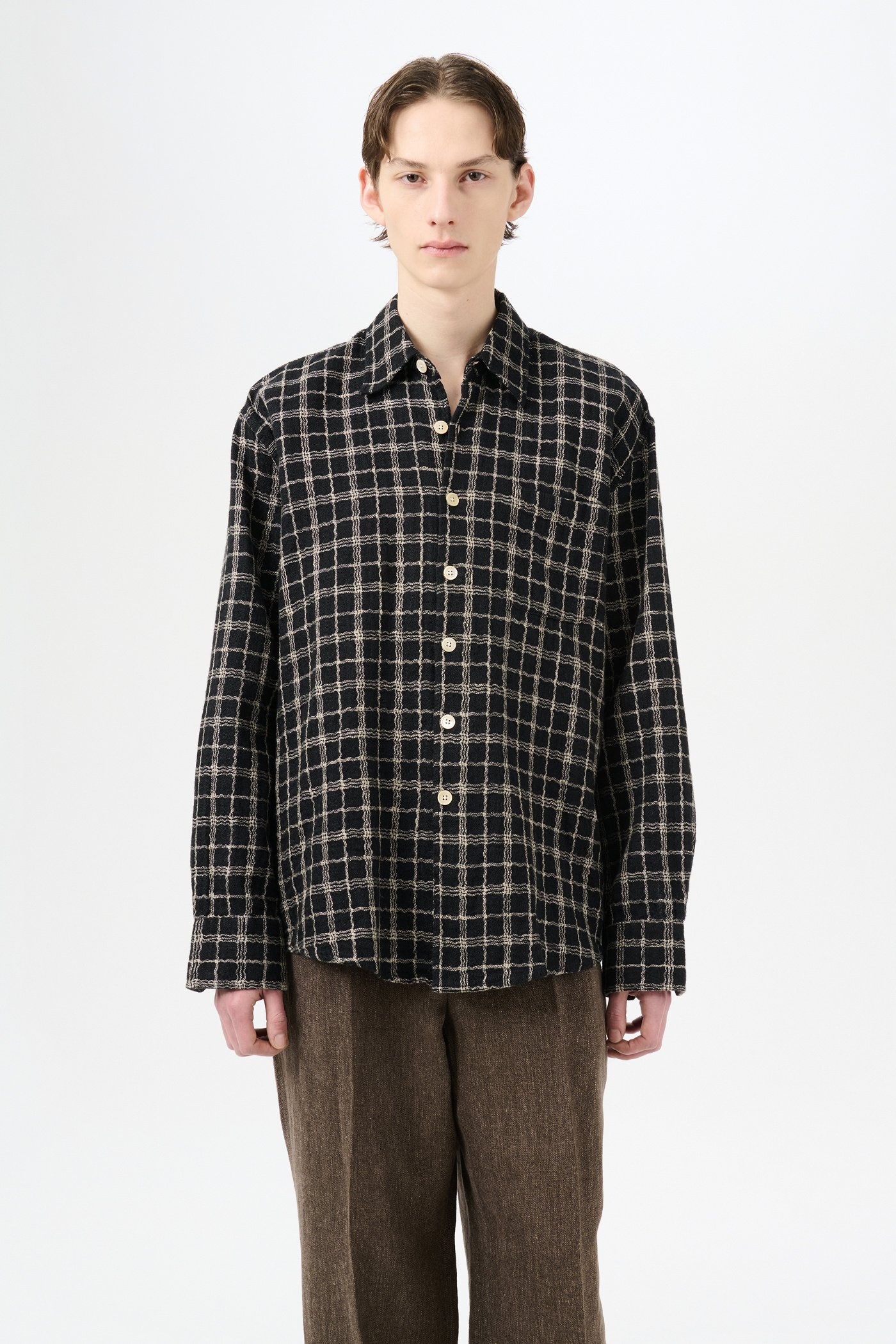 Above Shirt Black Fishnet Cloth - 3