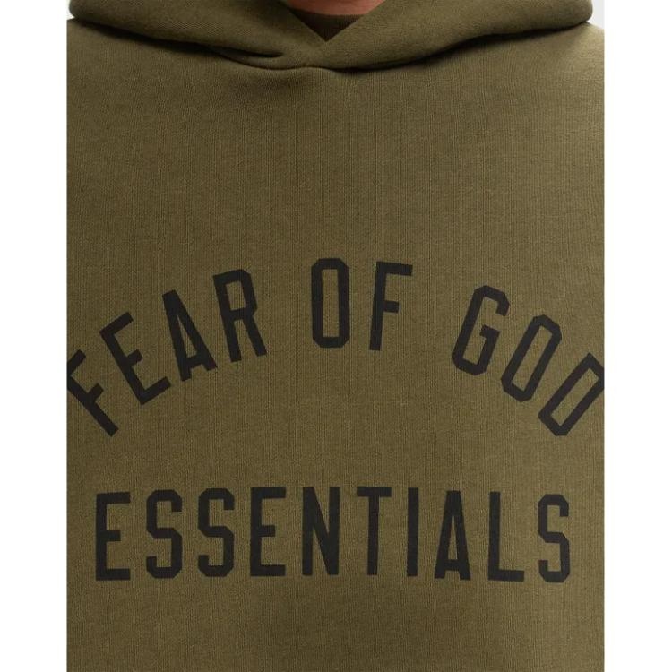 Fear of God Essentials Fleece Hoodie 'Olive' 192BT246254F - 5
