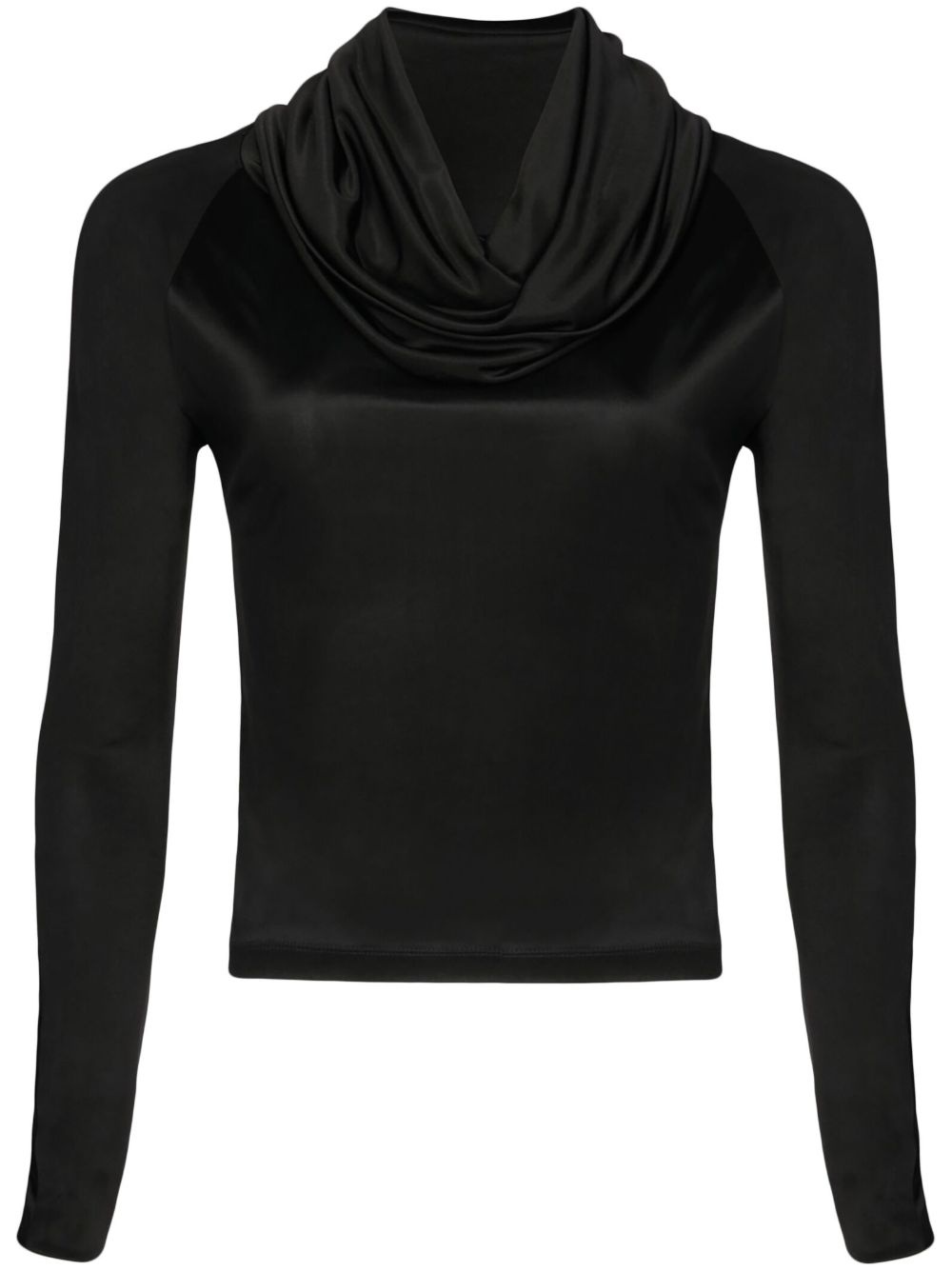 long-sleeve hooded jersey top - 1
