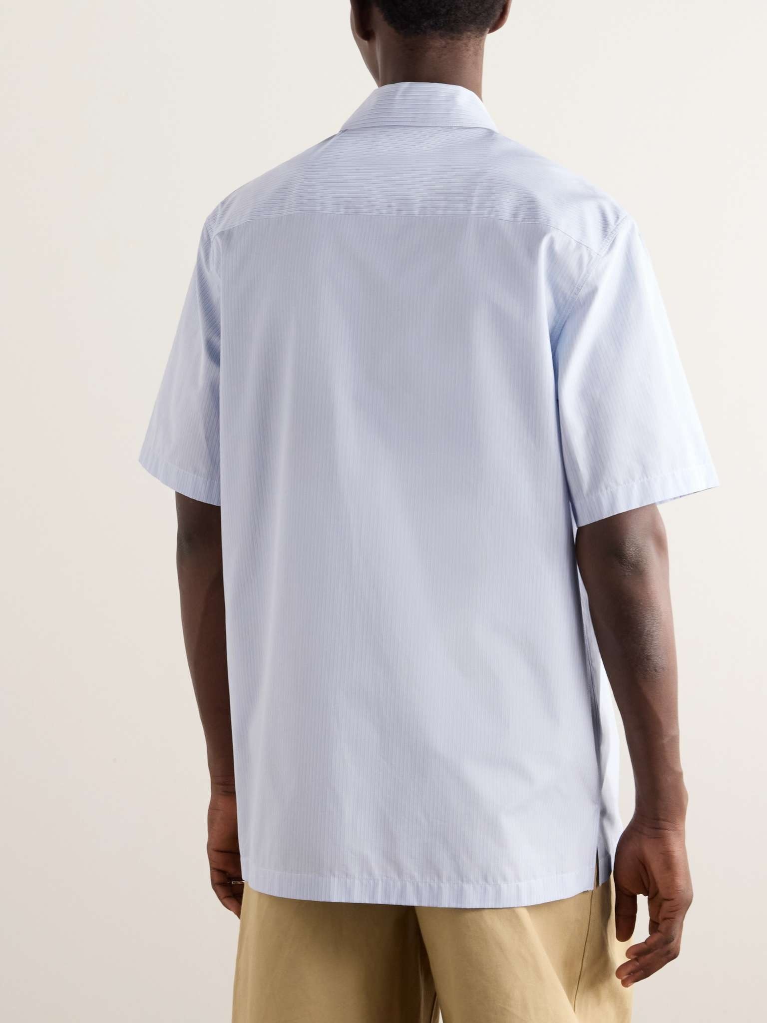 Oversized Logo-Embroidered Striped Cotton-Poplin Shirt - 3
