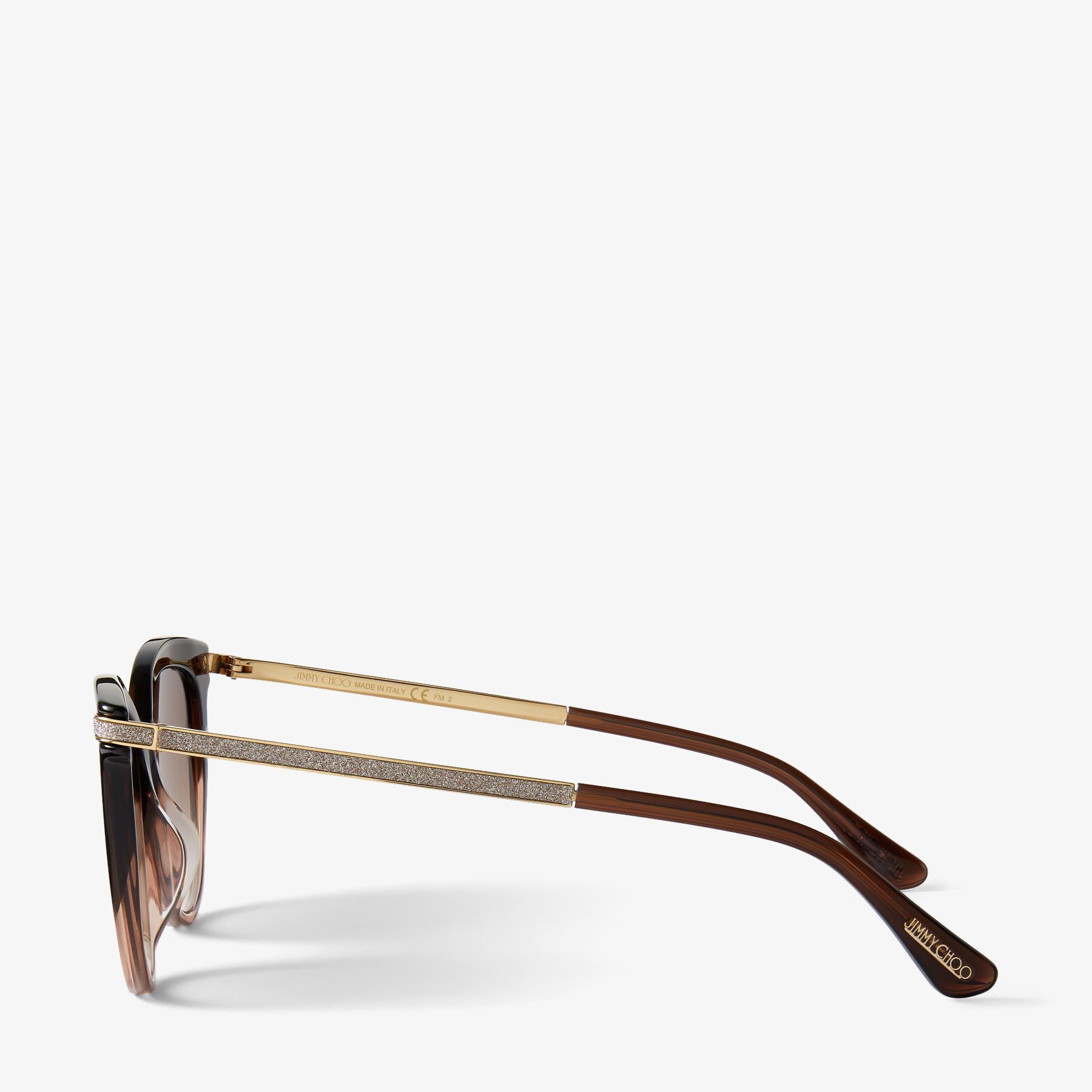Axelle
Brown to Beige Gradient Acetate and Metal Cat Eye Sunglasses - 2