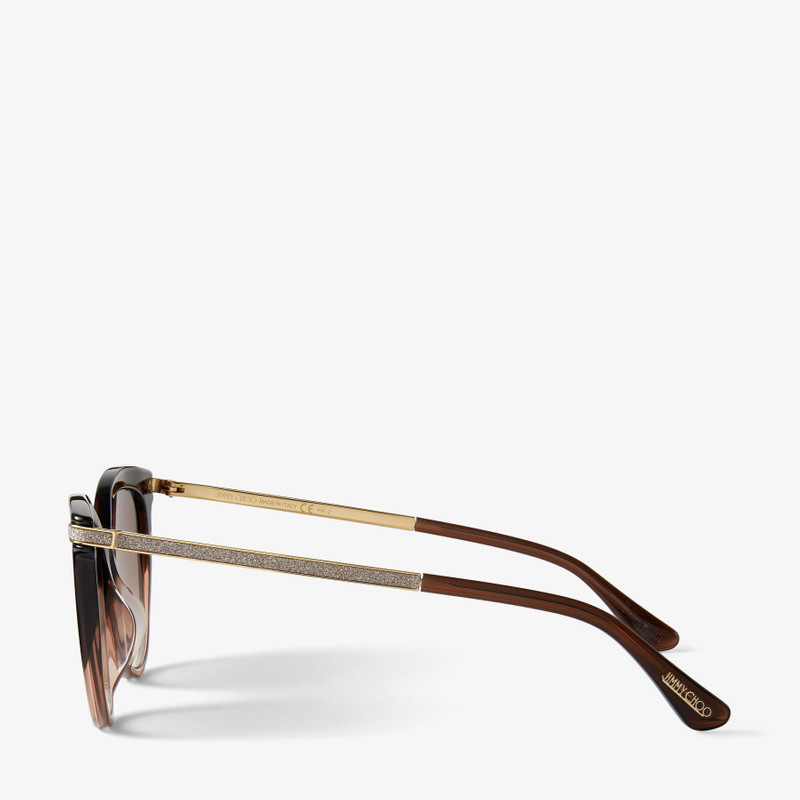 JIMMY CHOO Axelle
Brown to Beige Gradient Acetate and Metal Cat Eye Sunglasses outlook