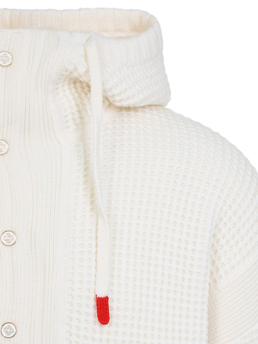 waffle-knit hooded sweater - 4