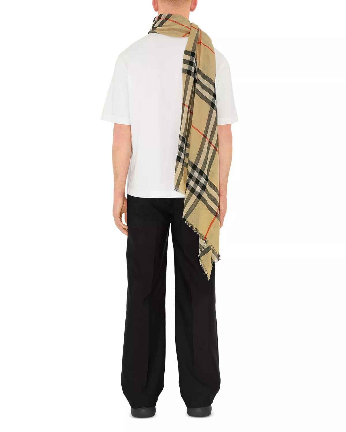 Check Wool Scarf - 4