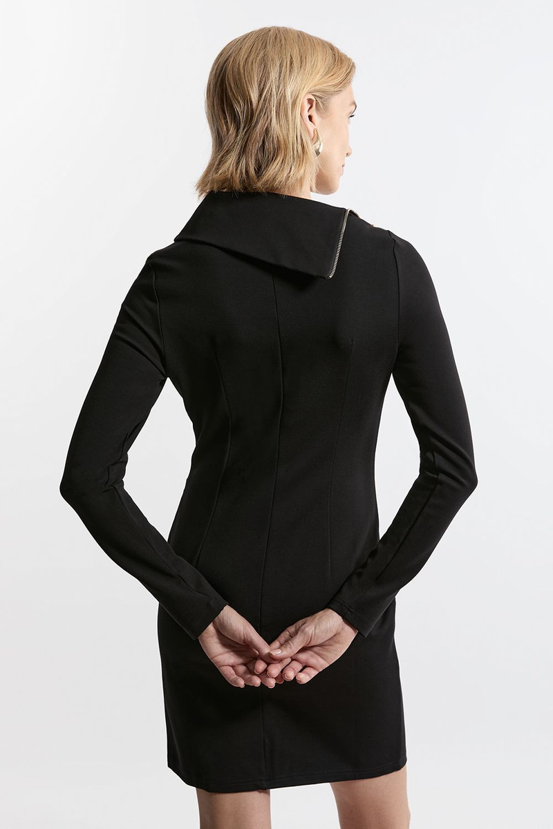Ponte Zip Neck Mini Dress 5