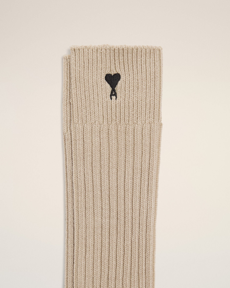 BEIGE COTTON AMI DE COEUR SOCKS 3