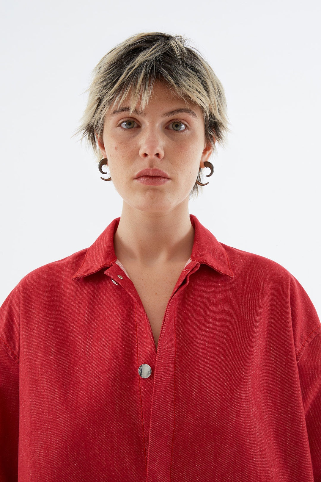 RED DENIM OVER SHIRT - 5