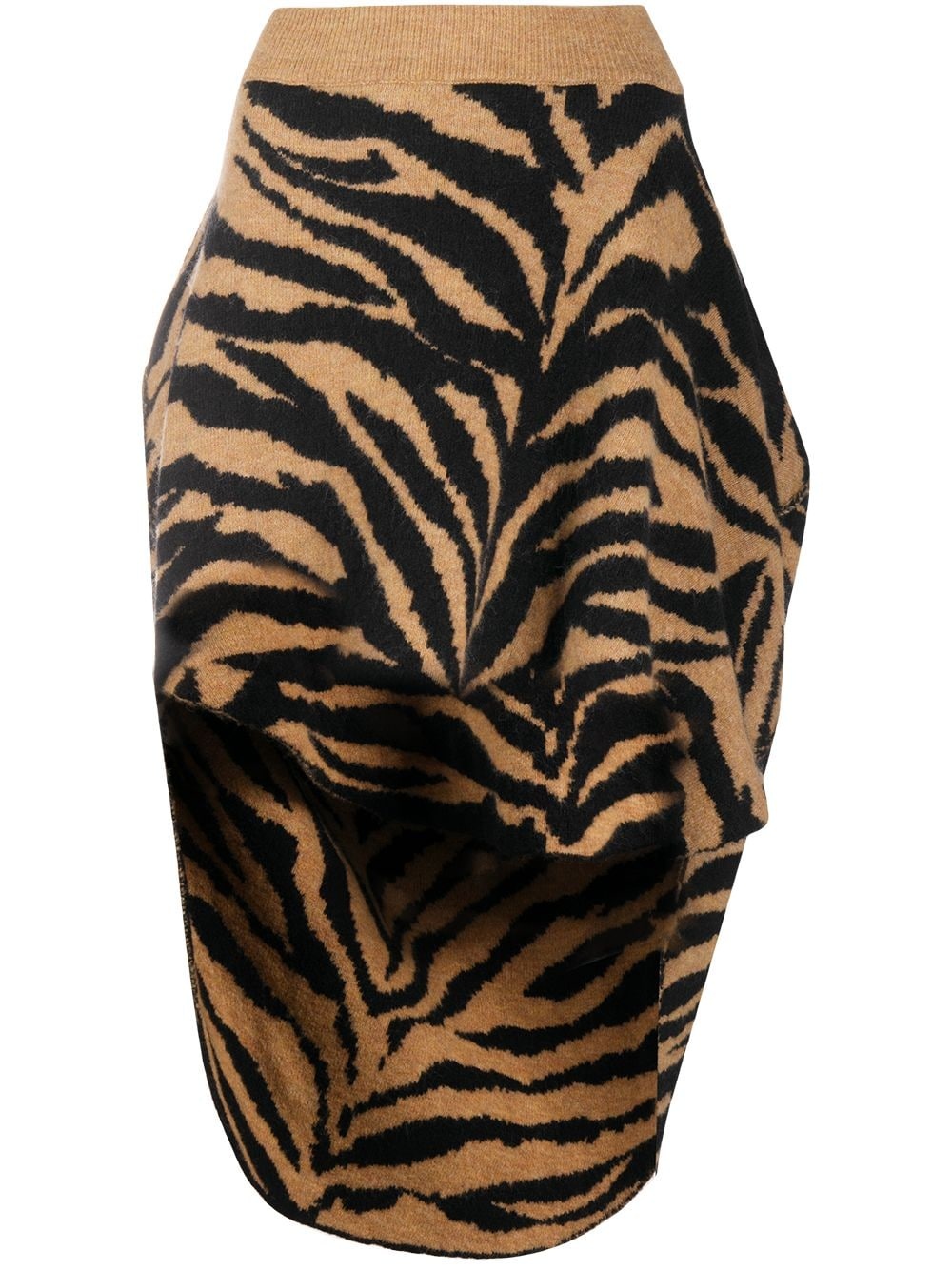 tiger-print high-low skirt - 1