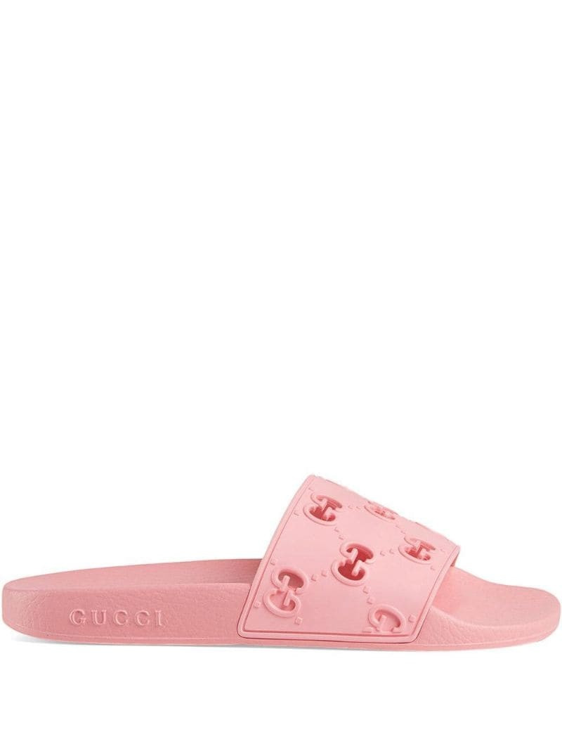 rubber GG slide sandals - 1