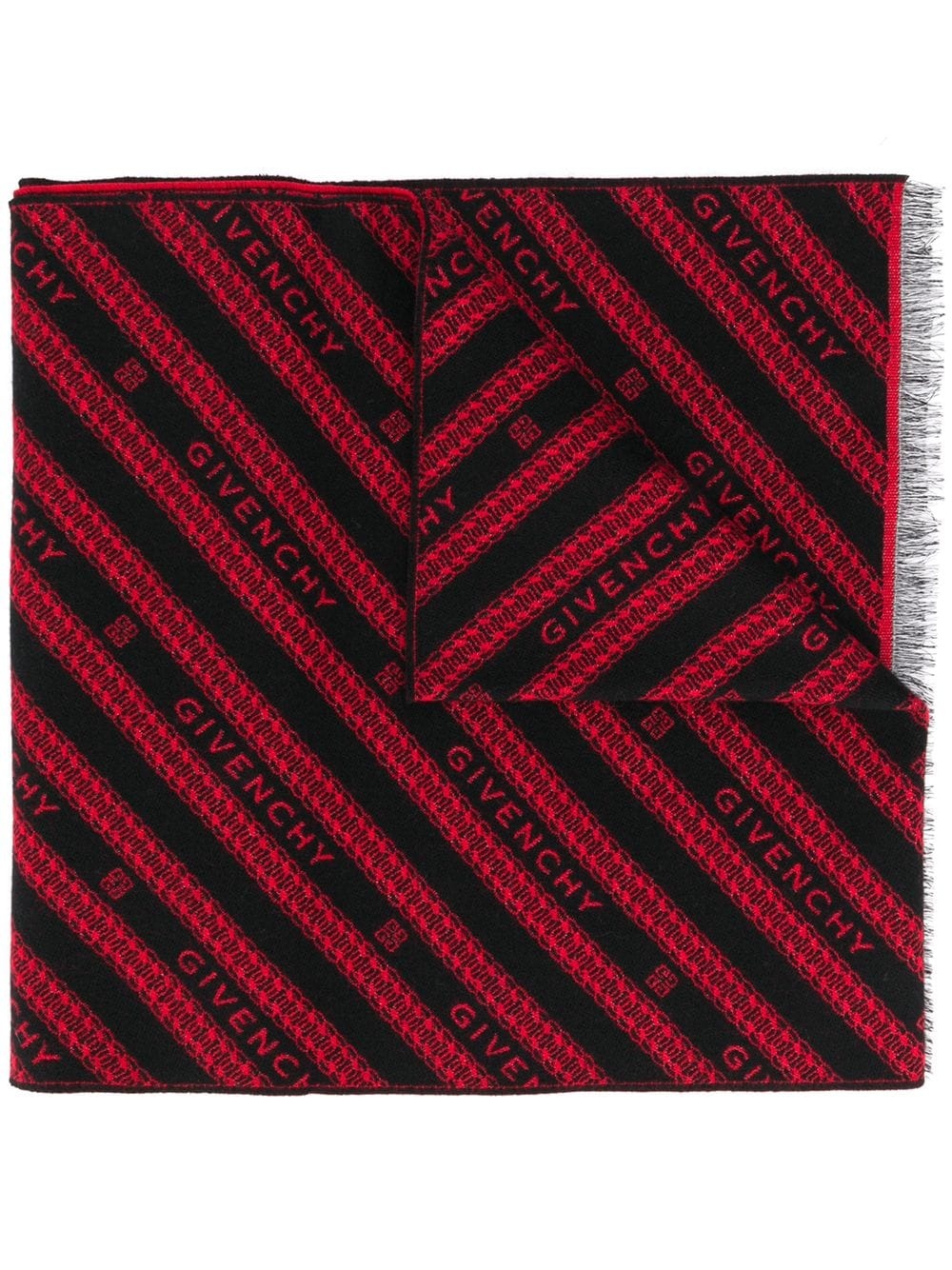 logo-stripe scarf - 1