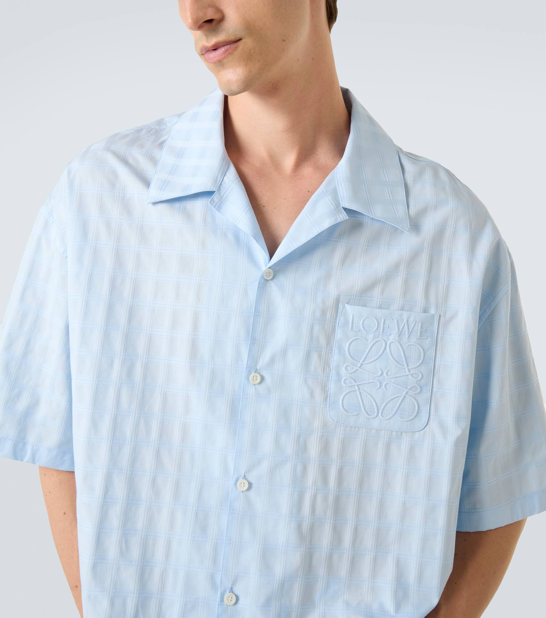 Jacquard logo cotton bowling shirt - 5