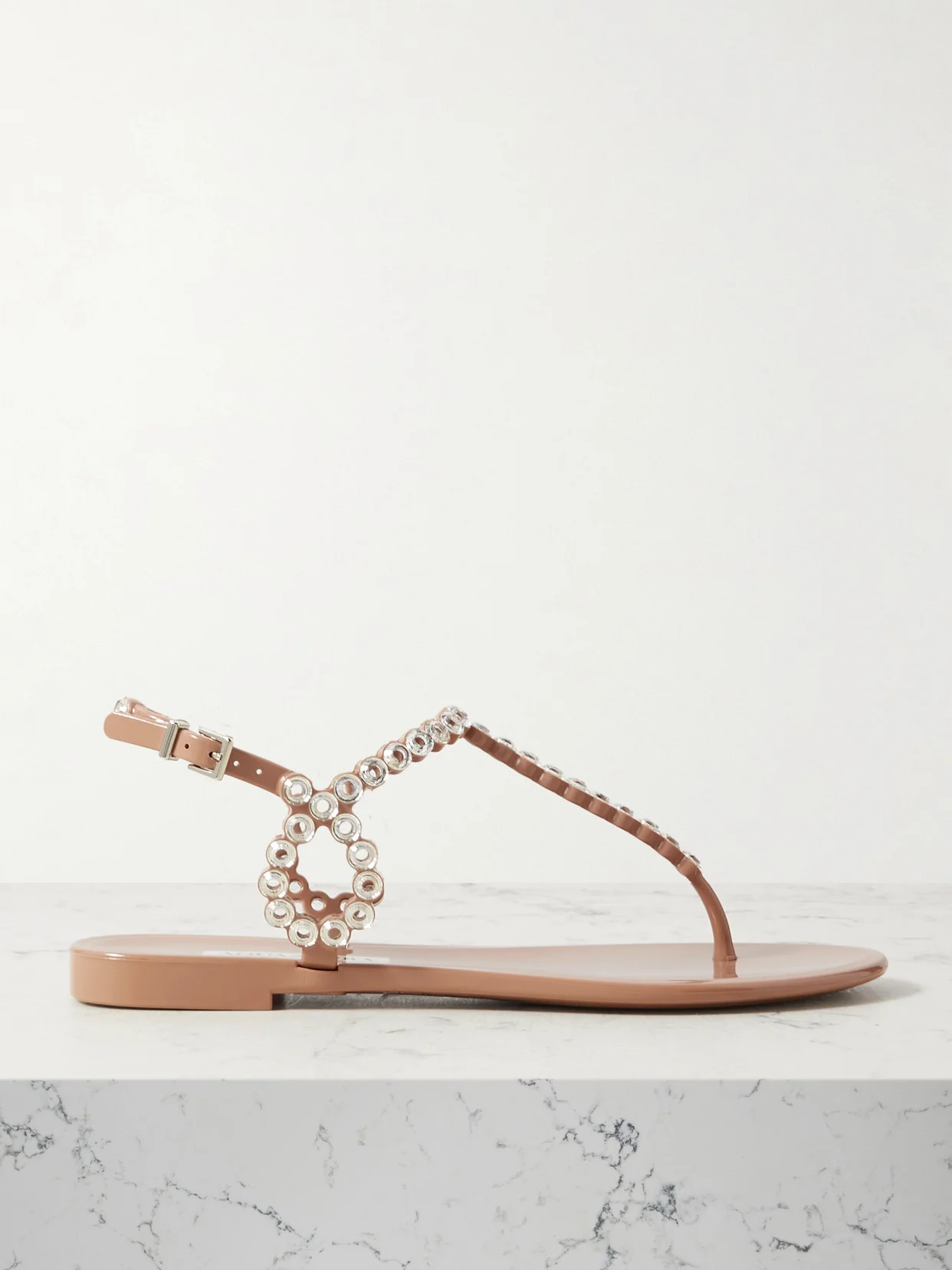 Almost Bare Crystal-embellished Pvc Sandals - 1