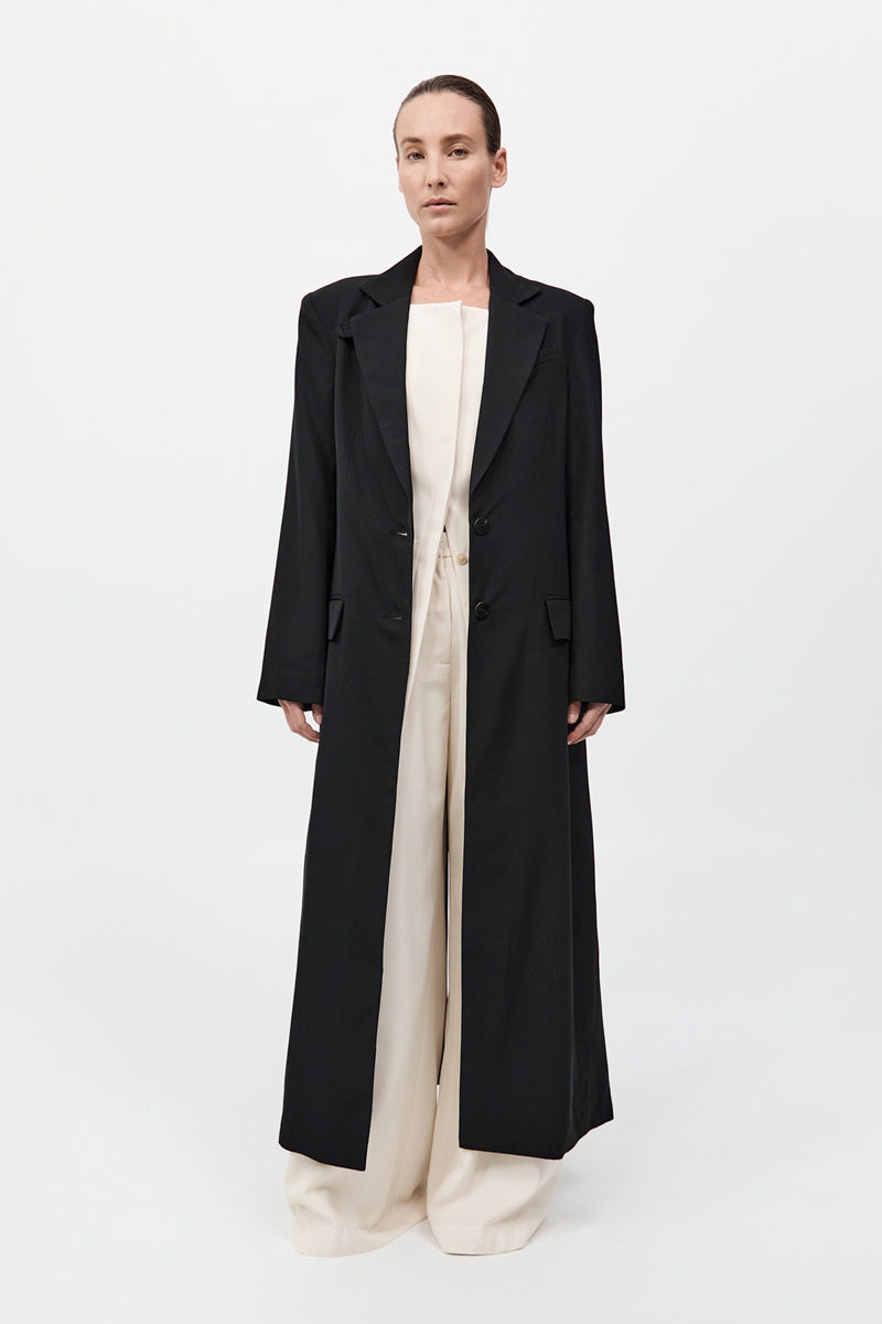 Tailored Maxi Coat - Black - 7
